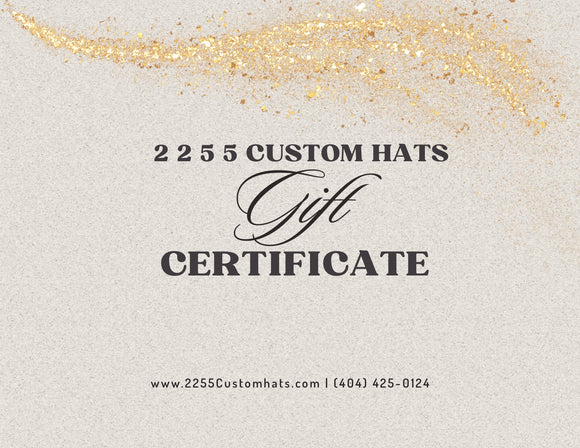 2 2 5 5 Custom Hats Gift Card