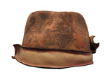 Exclusive Distressed Brown Customized Fedora Hat