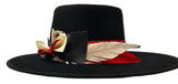 Exclusive Black~Red~White Customized Fedora Hat
