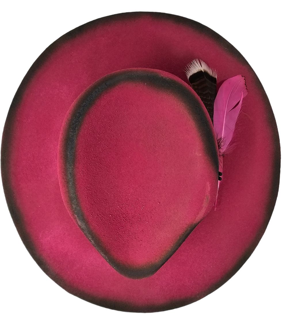 Exclusive Distressed Pink Customized Fedora Hat – 2 2 5 5 Custom Hats