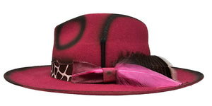 Exclusive Distressed Pink Customized Fedora Hat